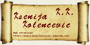 Ksenija Kolenčević vizit kartica